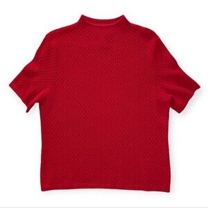 Pendleton Merino Wool Short Sleeve Sweater Red XL